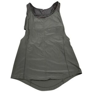 Lululemon Workout Tank Top Built-In Bra Shelf Pocket Black‎ Women's Size Unknown